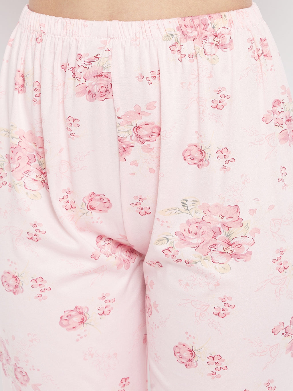Floral Print Top & Pyjama Set In Pink - Camey Shop