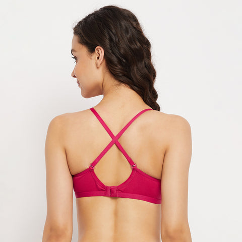 Womens Non Padded Non Wired Solid Full Coverage Rani Bra with Detachable Straps - Camey Shop