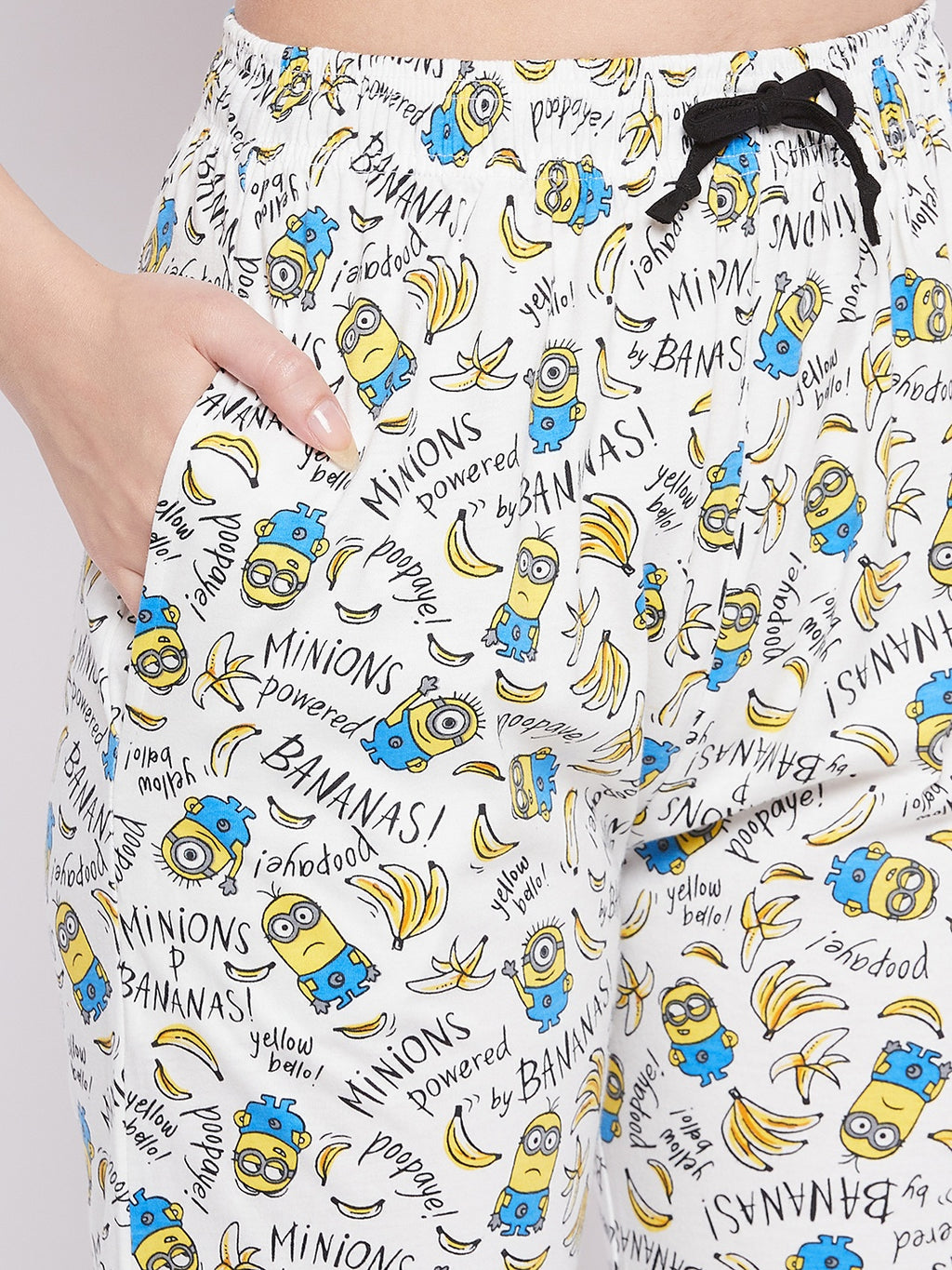 White Print Me Pretty Button Me Up Shirt & Bottom Set in Cotton - Camey Shop