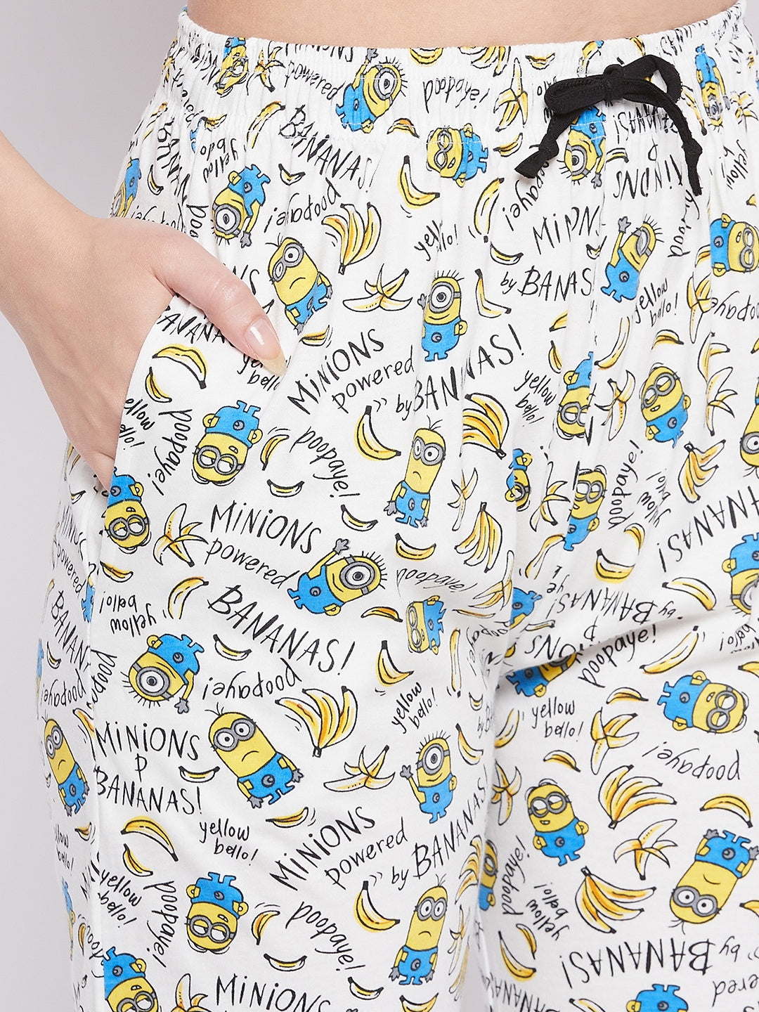 White Print Me Pretty Button Me Up Shirt & Bottom Set in Cotton - Camey Shop