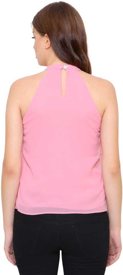 Camey Casual Sleeveless Solid Georgette Women Top - Camey Shop