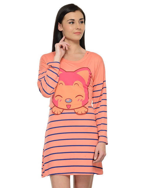 Camey Women Nighty with Crop Top Orange - Camey Shop