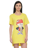 Camey Women Blue Cartoon Printed Nighty - Camey Shop