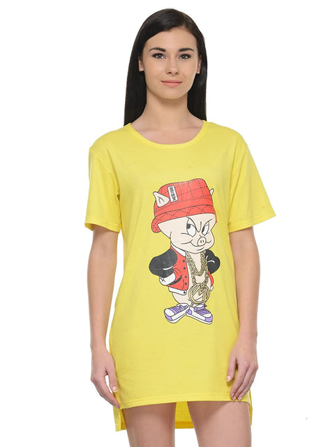 Camey Women Blue Cartoon Printed Nighty - Camey Shop