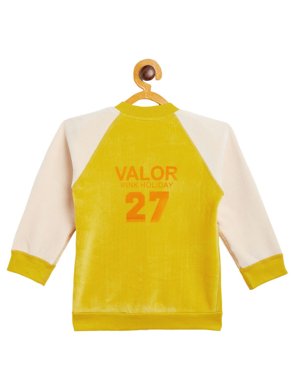 Boy's & Girls Musturd Valvet Full Sleeves Sweatshirt