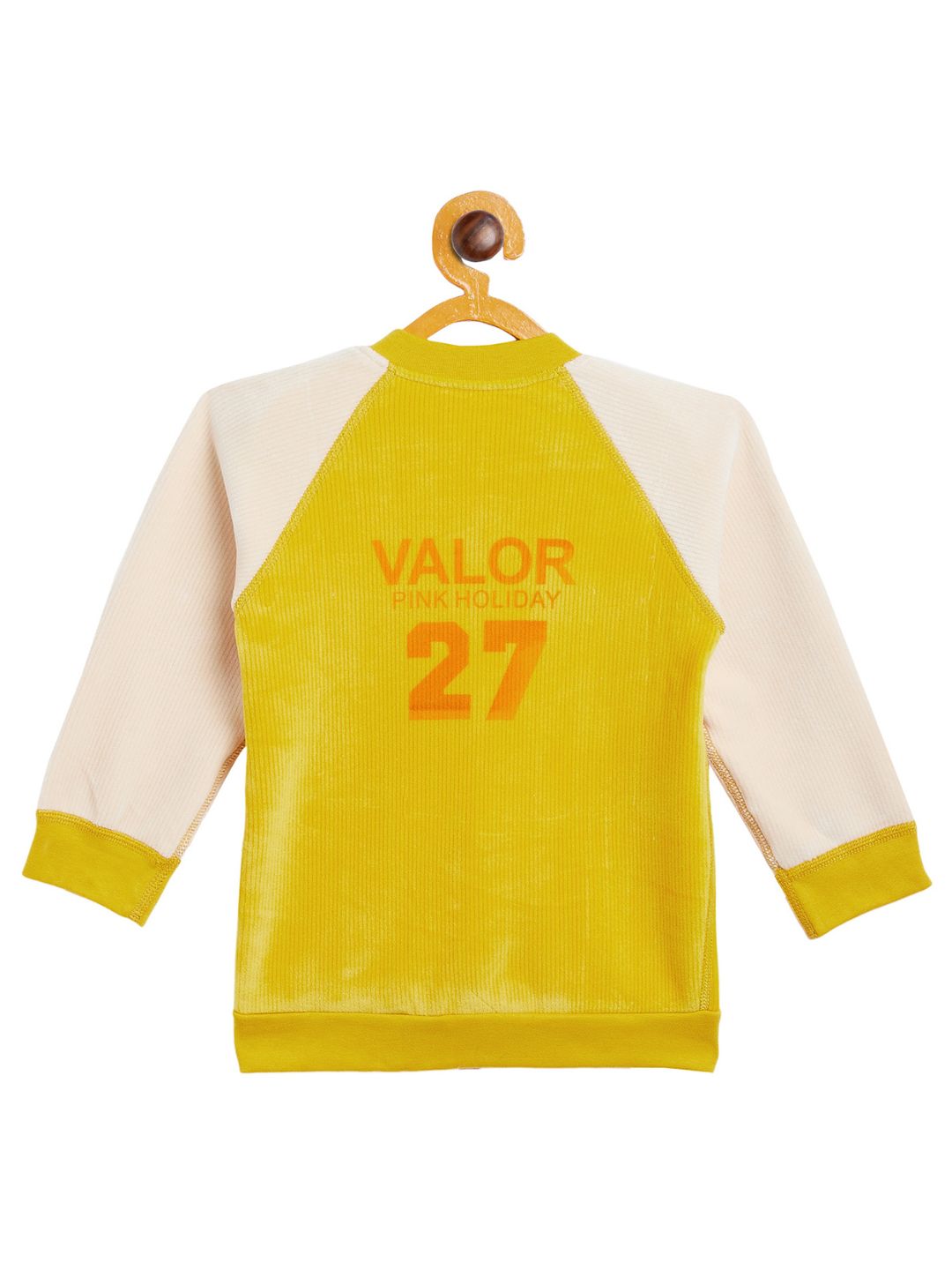 Boy's & Girls Musturd Valvet Full Sleeves Sweatshirt