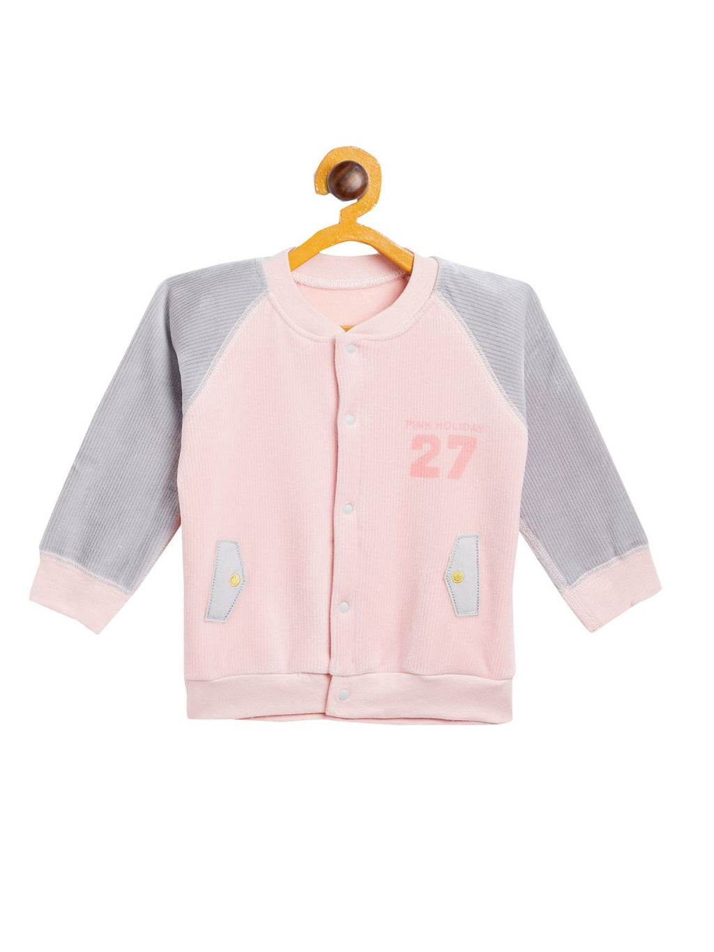 Boy's & Girls Pink Valvet Full Sleeves Sweatshirt
