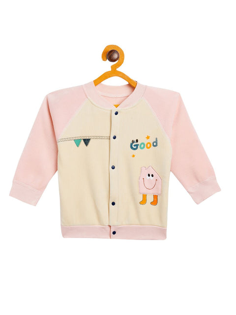 Boy's & Girls Pink Valvet Full Sleeves Sweatshirt