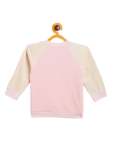 Boy's & Girls Pink Valvet Full Sleeves Sweatshirt