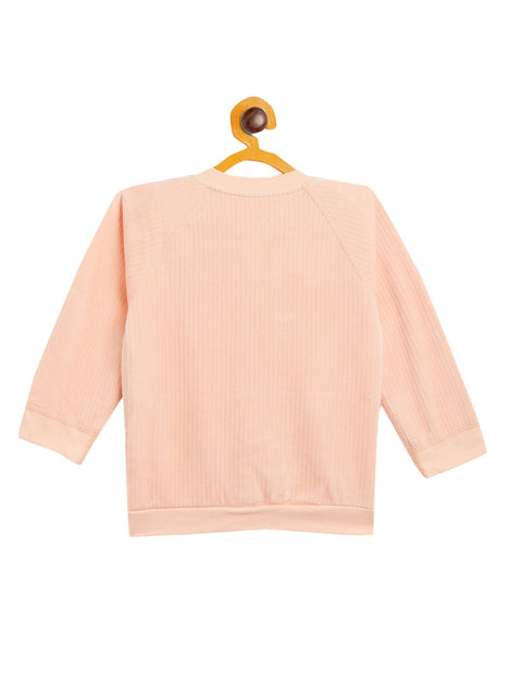 Boy's & Girls Orange Valvet Full Sleeves Sweatshirt