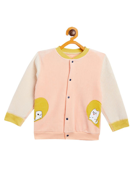 Boy's & Girls Orange Valvet Full Sleeves Sweatshirt