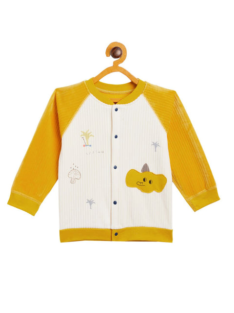 Boy's & Girls Musturd Valvet Full Sleeves Sweatshirt