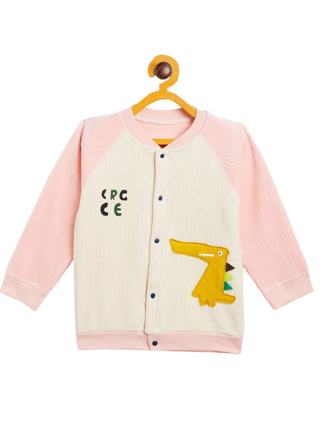 Boy's & Girls Pink Valvet Full Sleeves Sweatshirt