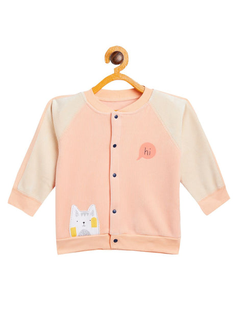 Boy's & Girls Orange Valvet Full Sleeves Sweatshirt