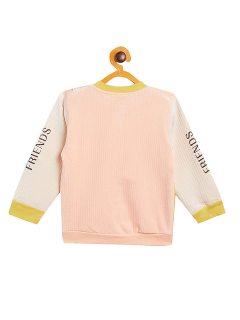 Boy's & Girls Orange Valvet Full Sleeves Sweatshirt
