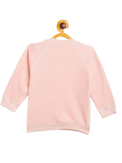 Boy's & Girls Pink Valvet Full Sleeves Sweatshirt