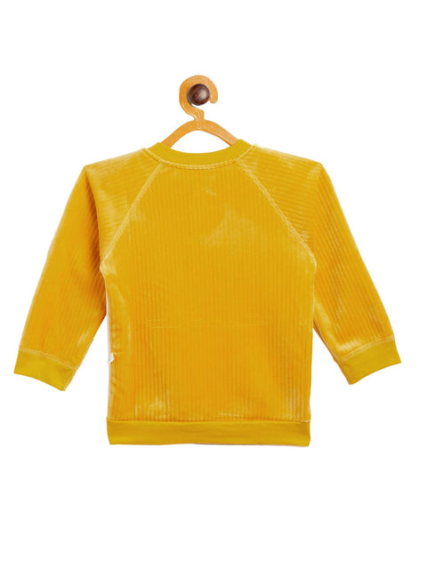 Boy's & Girls Musturd Valvet Full Sleeves Sweatshirt