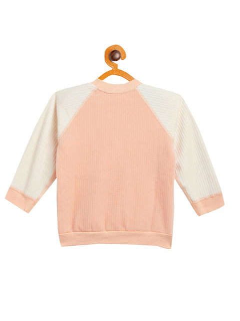 Boy's & Girls Orange Valvet Full Sleeves Sweatshirt