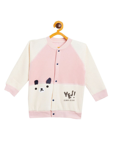 Boy's & Girls Pink Valvet Full Sleeves Sweatshirt