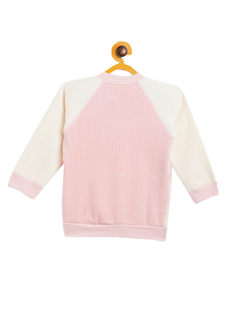 Boy's & Girls Pink Valvet Full Sleeves Sweatshirt