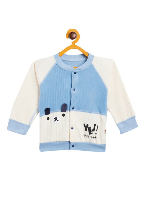 Boy's & Girls Blue Valvet Full Sleeves Sweatshirt