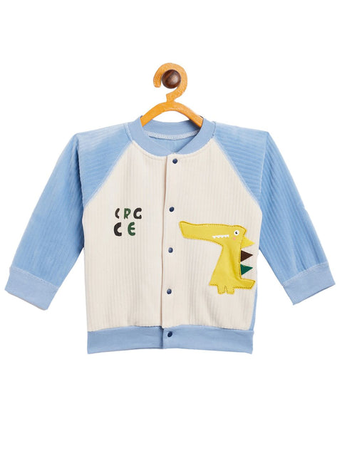 Boy's & Girls Blue Valvet Full Sleeves Sweatshirt